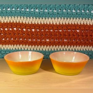 Fire King Orange/Yellow Ombré Stackable Bowls